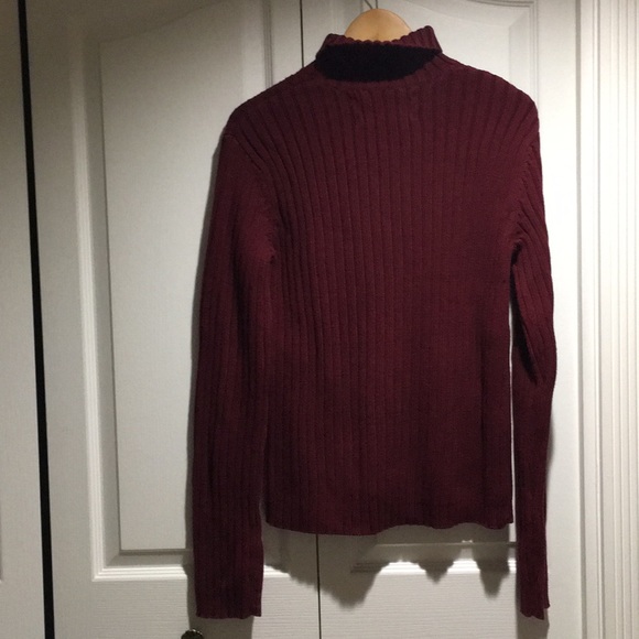 A&F Men’s maroon Cotton Blend TurtleNeck Sweater L - Picture 4 of 6